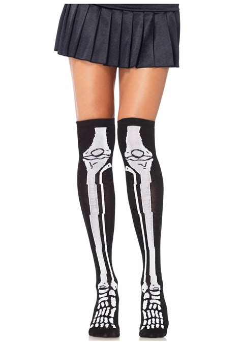 skeleton knee socks